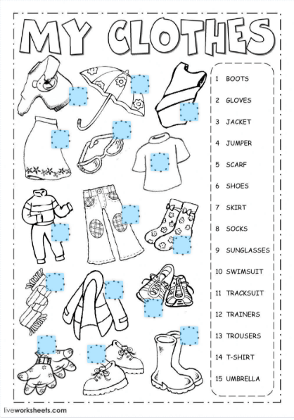 My Clothes Worksheet by Victor Gayol